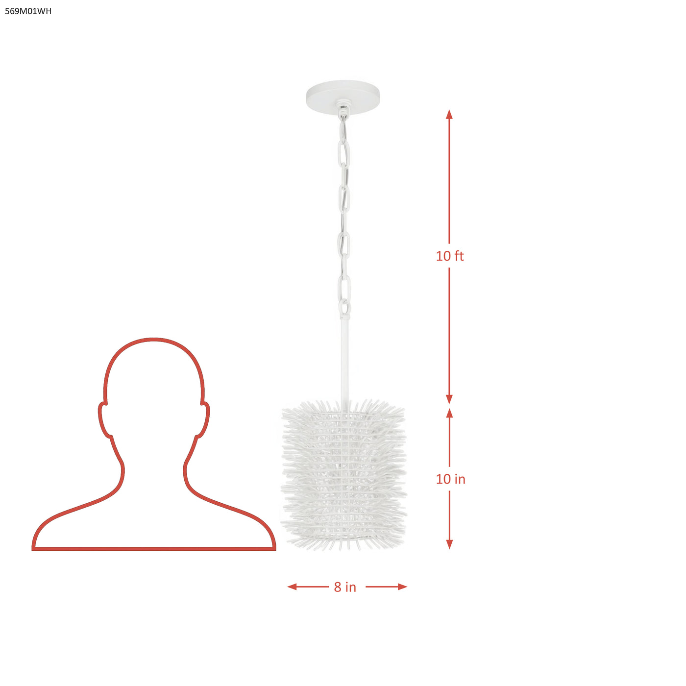 Urchin 1 Light Cylinder Mini Pendant