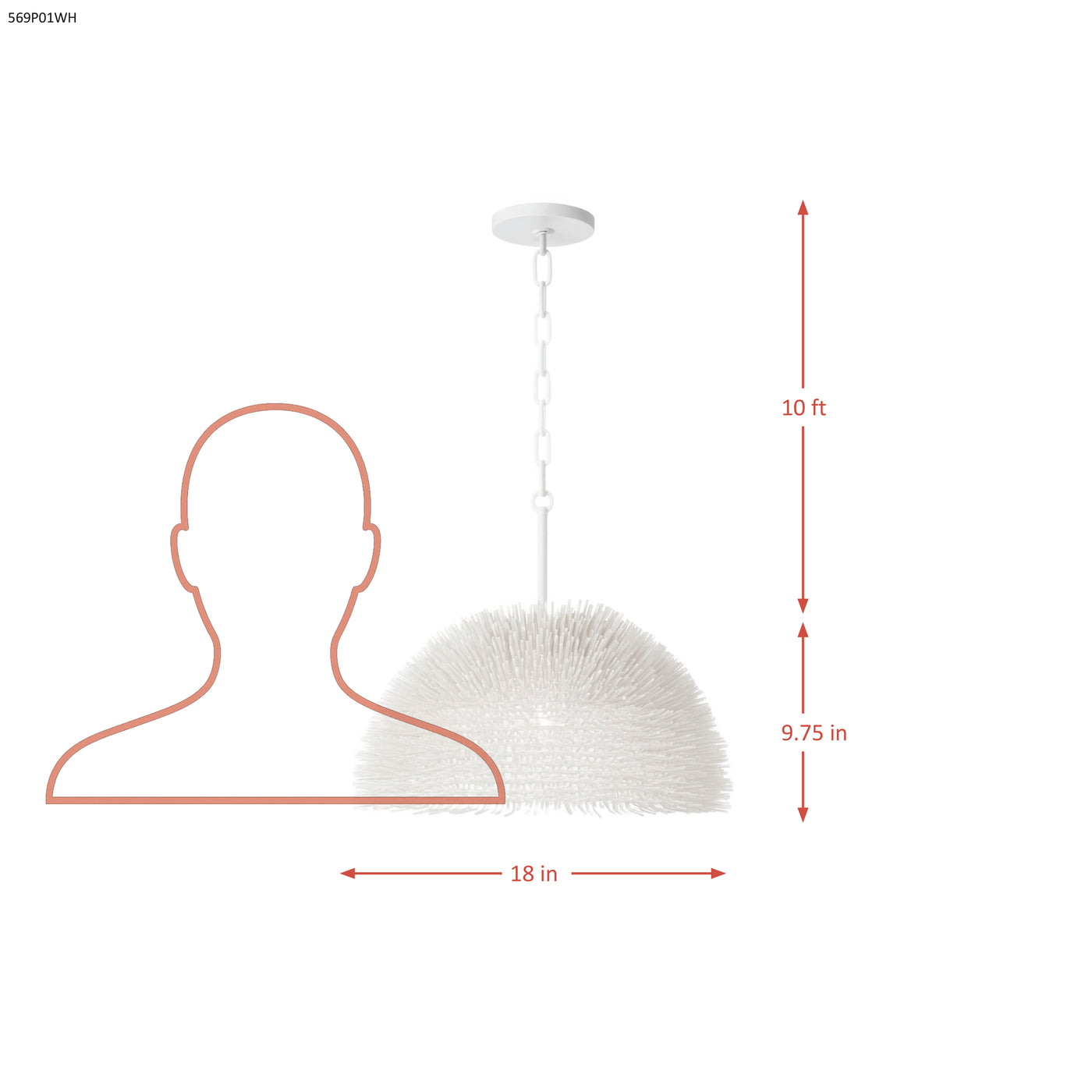 Urchin 1 Light Dome Pendant