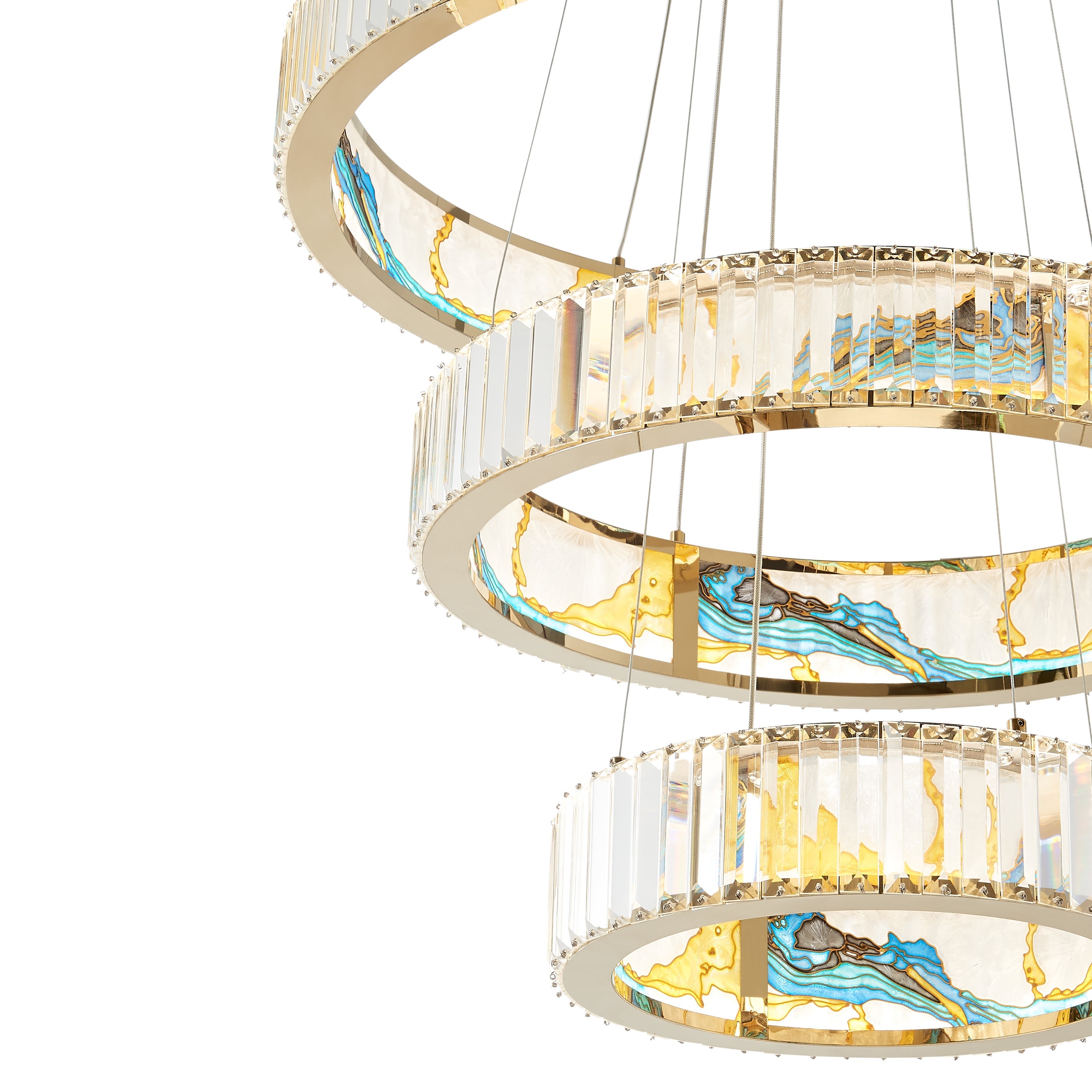 Boeseman’s Three Tier Colourful Round Chandelier