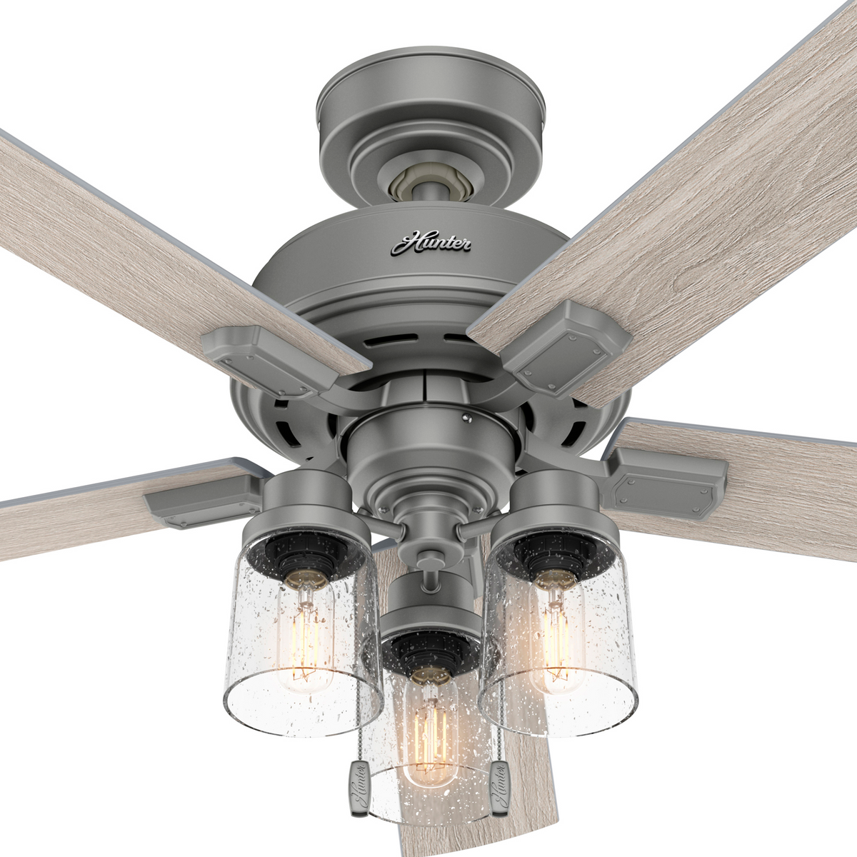 52 inch Hartland Matte Silver Ceiling Fan with LED Light Kit and Pull Chain