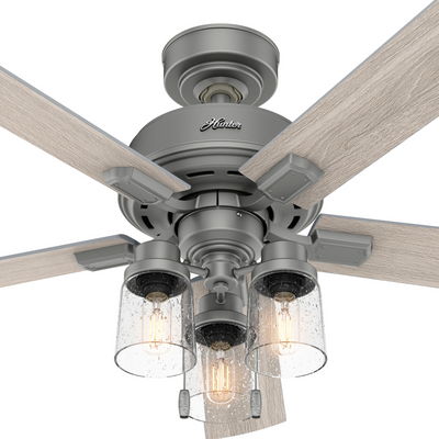 52 inch Hartland Matte Silver Ceiling Fan with LED Light Kit and Pull Chain