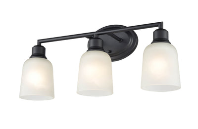 22'' Amberle Matte Black 3 Light Bath Vanity