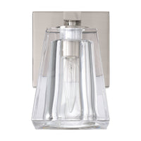 Valentin 4-inch 1-light Brushed Nickel Vanity Light with Clear Pressed Glass Shade