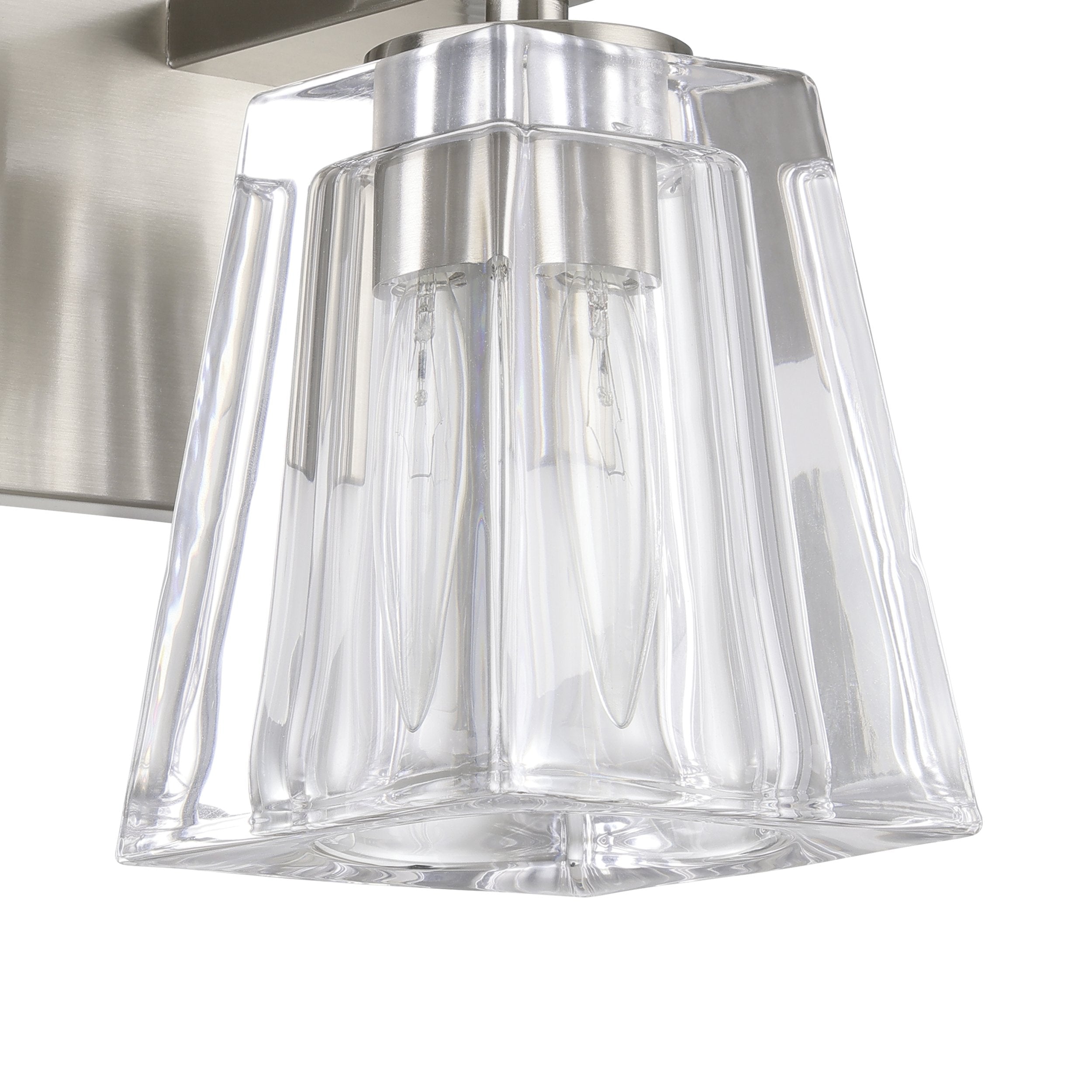 Valentin 4-inch 1-light Brushed Nickel Vanity Light with Clear Pressed Glass Shade