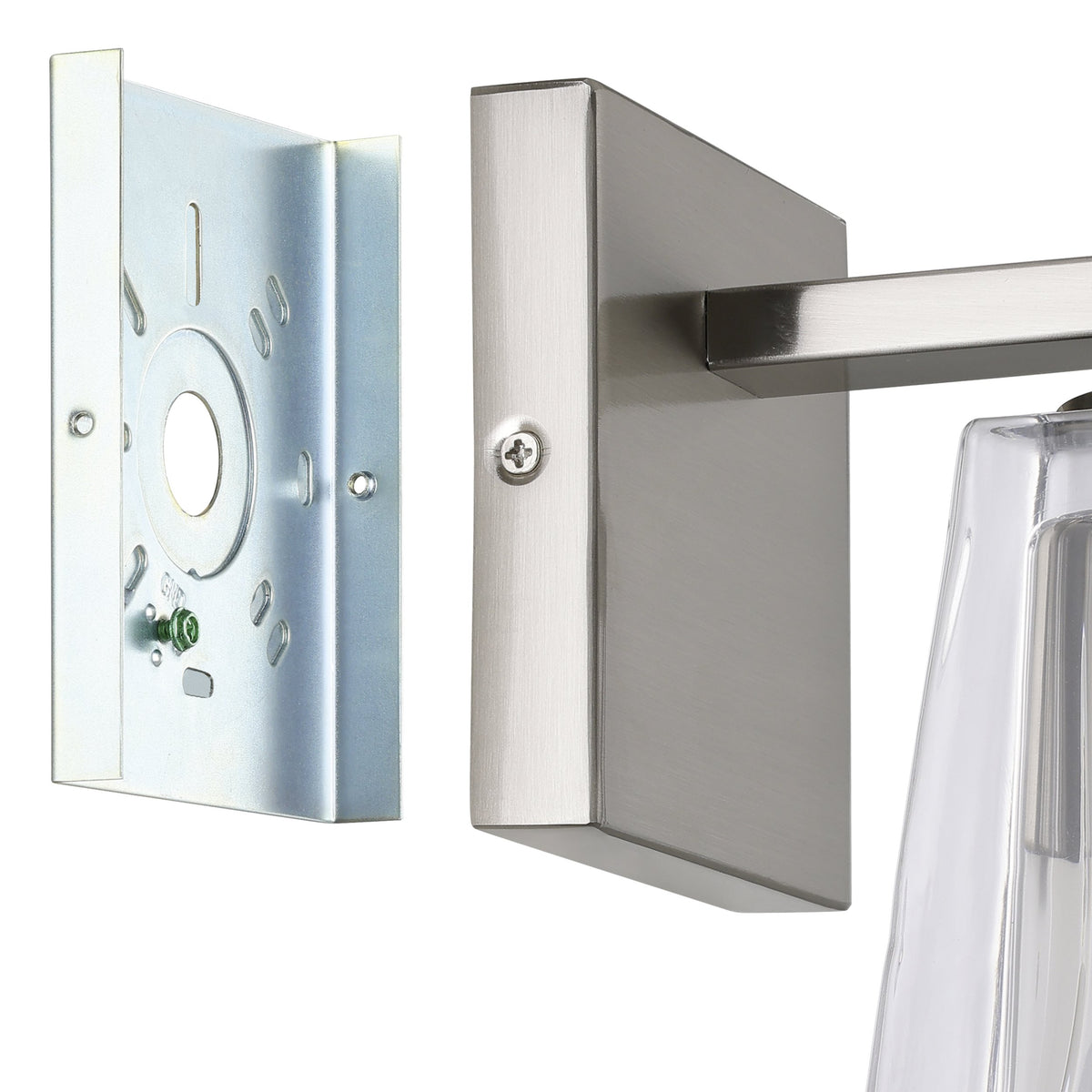 Valentin 4-inch 1-light Brushed Nickel Vanity Light with Clear Pressed Glass Shade