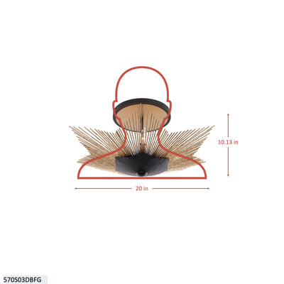 Aristocrat 3 Light Semi Flush
