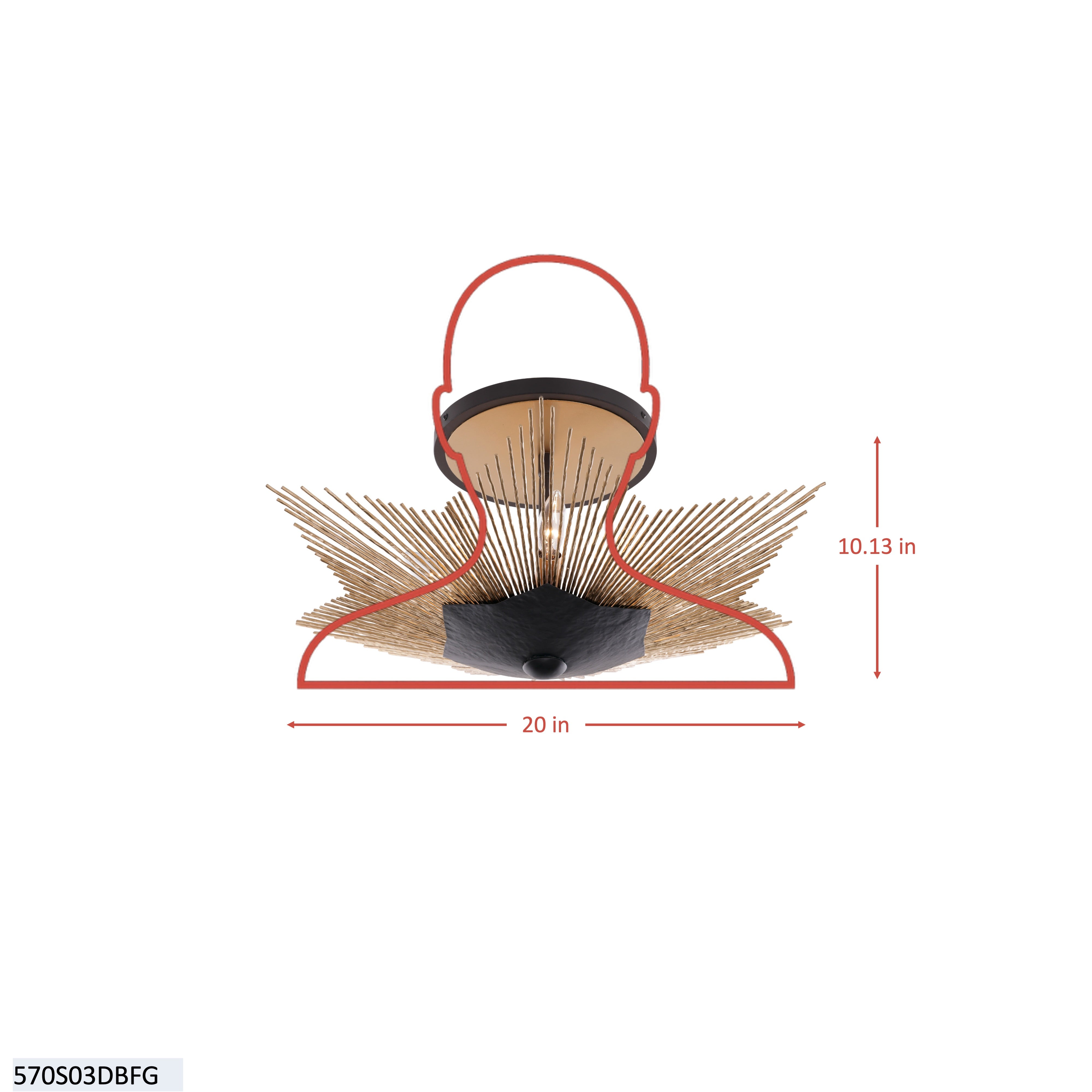 Aristocrat 3 Light Semi Flush