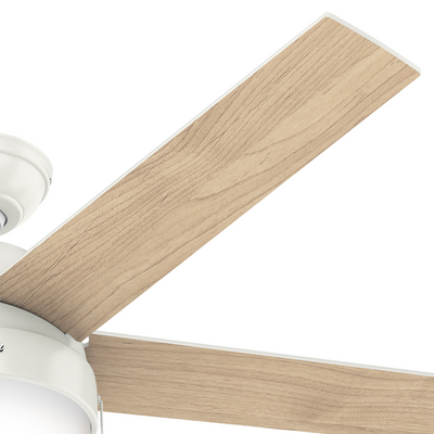 52 inch Anslee Fresh White Ceiling Fan with LED Light Kit and Pull Chain