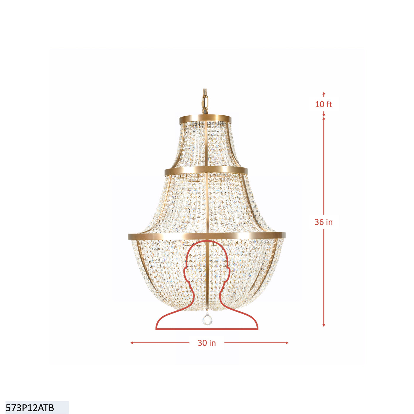 Crystal Baller 12 Light Leaded Crystal Empire Pendant