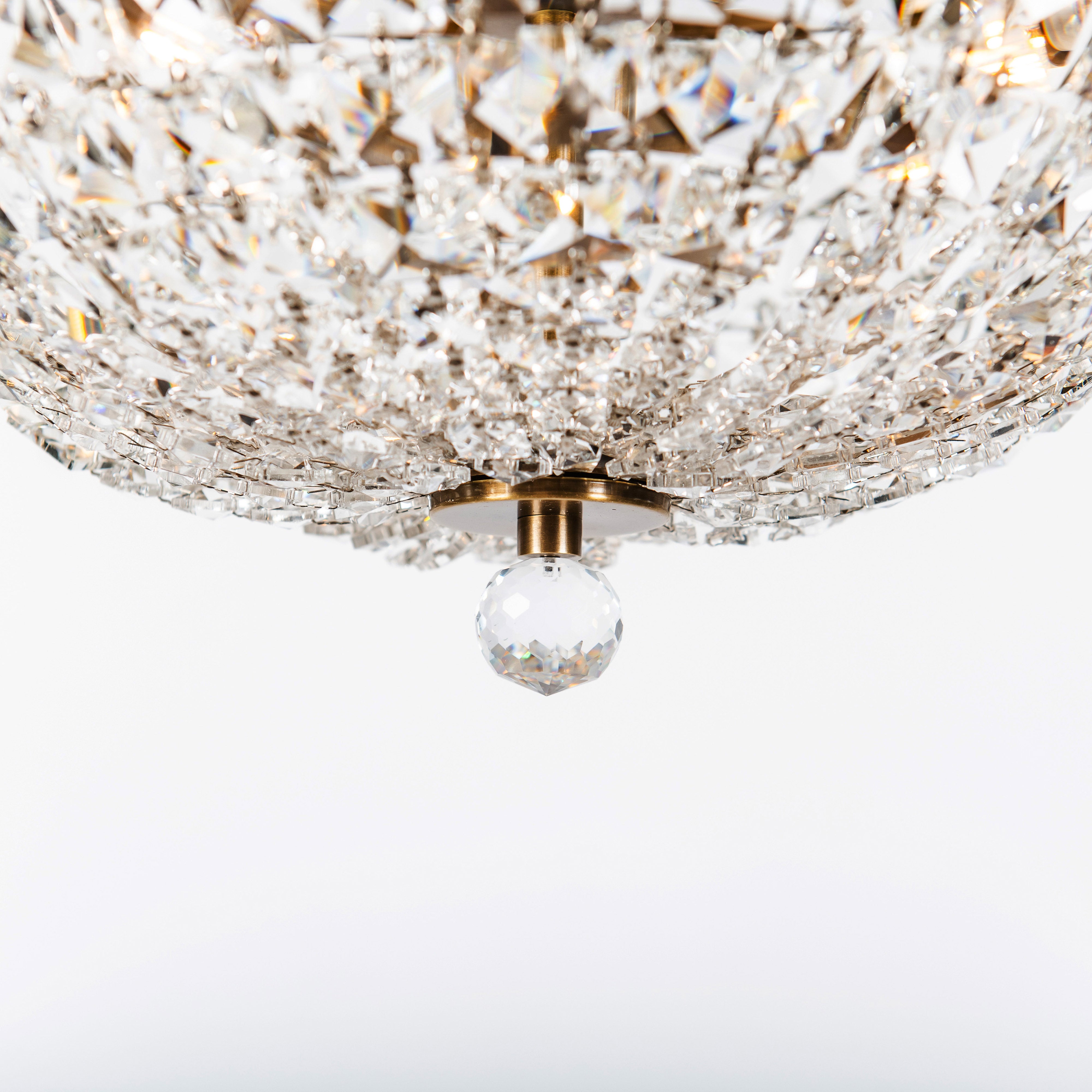 Crystal Baller 3 Light Leaded Crystal Empire Semi-Flush Mount
