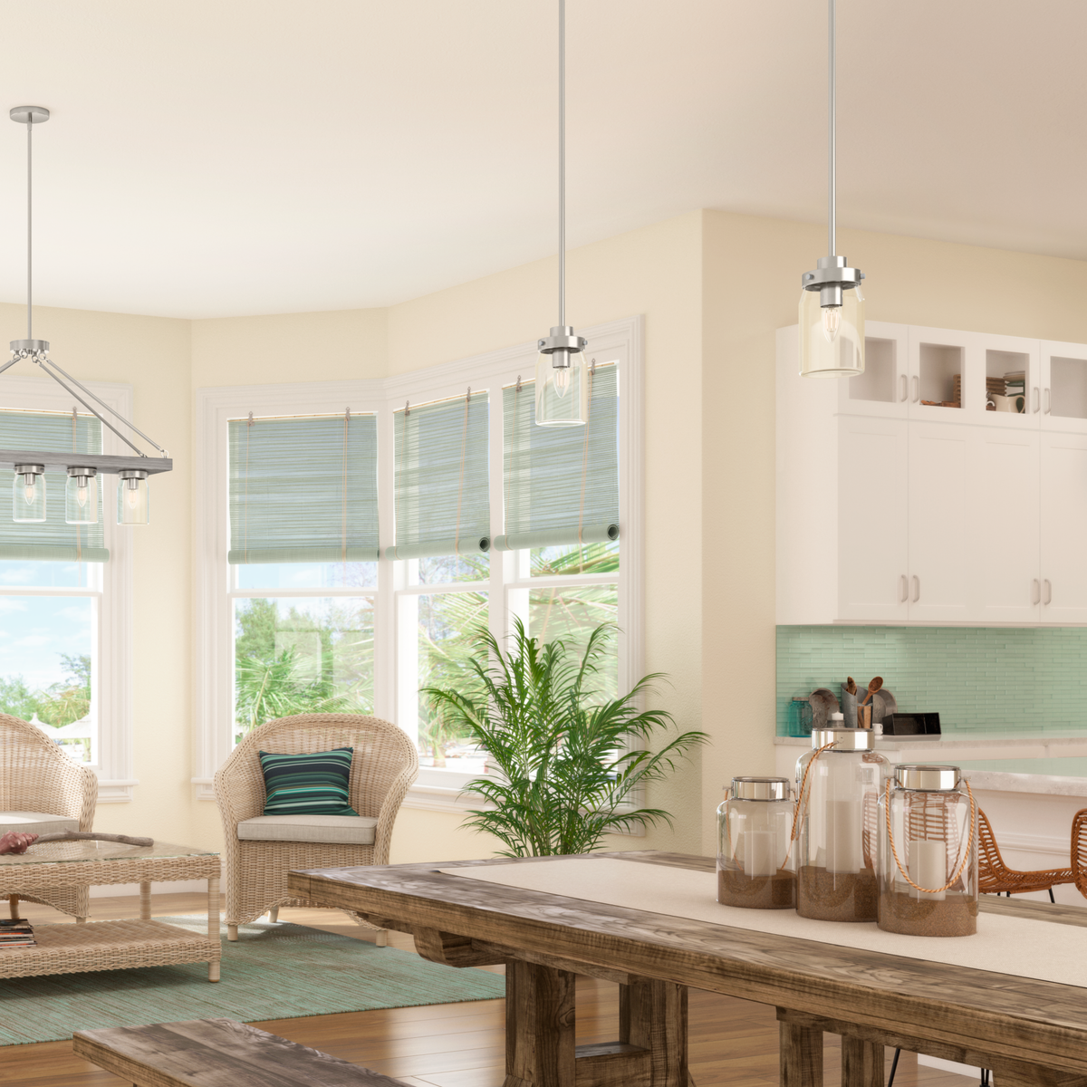 Devon Park 4.5-inch 1-light Brushed Nickel Pendant with Clear Glass