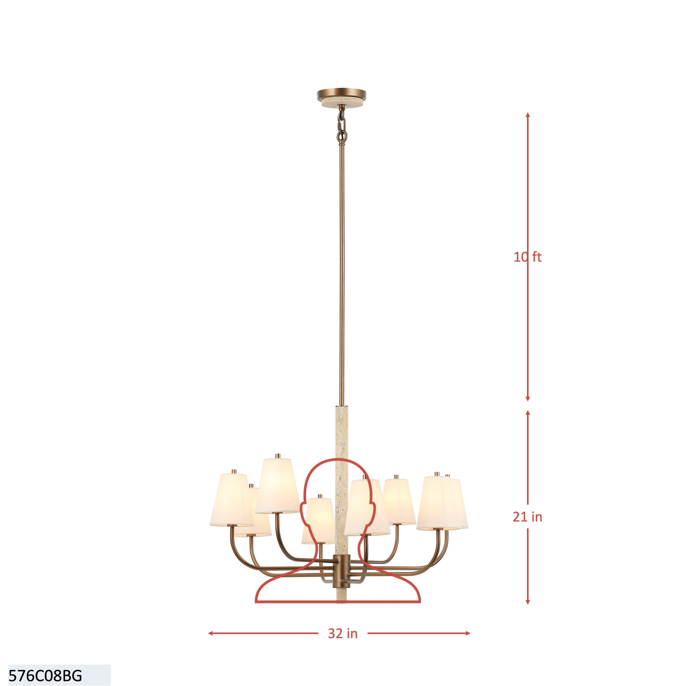 Rockford 8 Light Chandelier