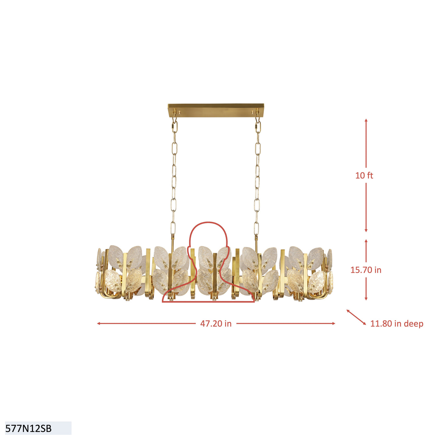 Brass Tax 12 Light Linear Chandelier