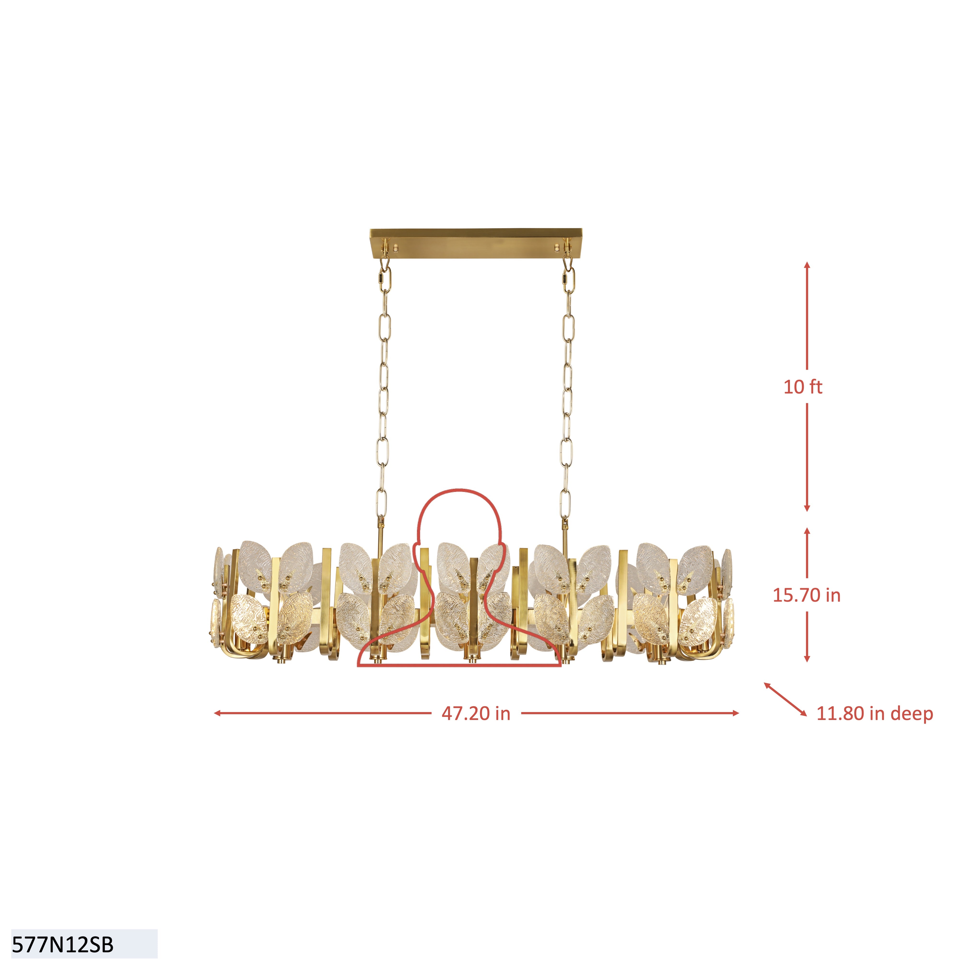 Brass Tax 12 Light Linear Chandelier