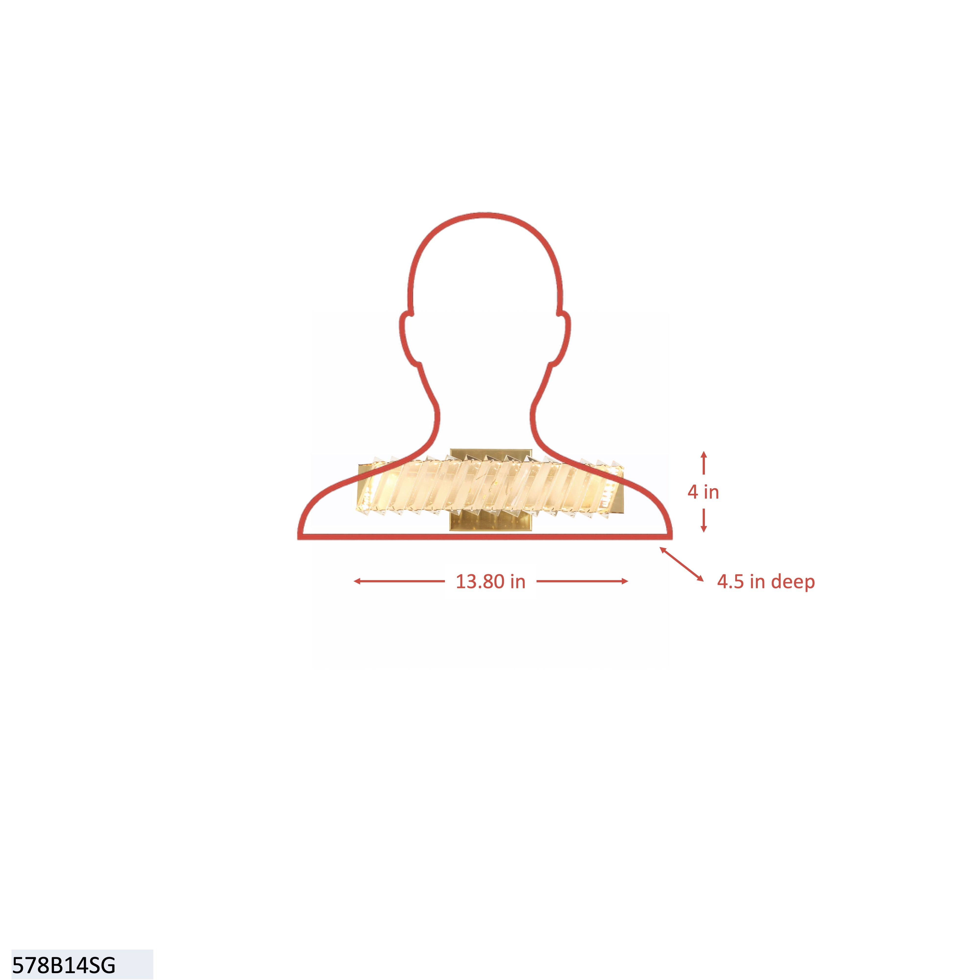 Golden Ratio 14 in LED Crystal Vanity Light