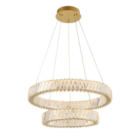 Golden Ratio 24 in Two Tier LED Crystal Pendant