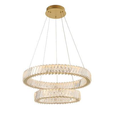 Golden Ratio 24 in Two Tier LED Crystal Pendant