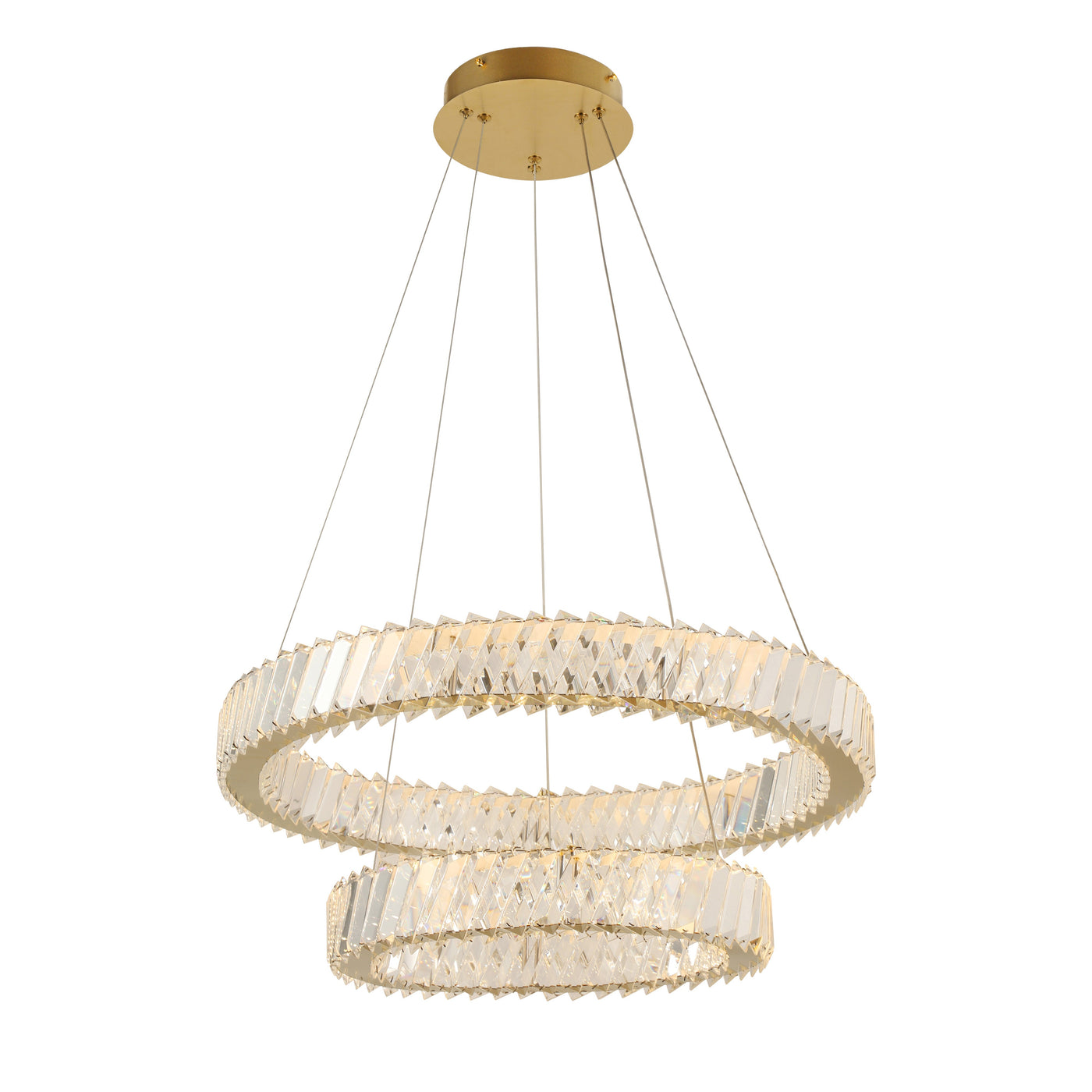 Golden Ratio 24 in Two Tier LED Crystal Pendant