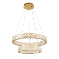 Golden Ratio 24 in Two Tier LED Crystal Pendant