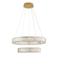 Golden Ratio 24 in Two Tier LED Crystal Pendant