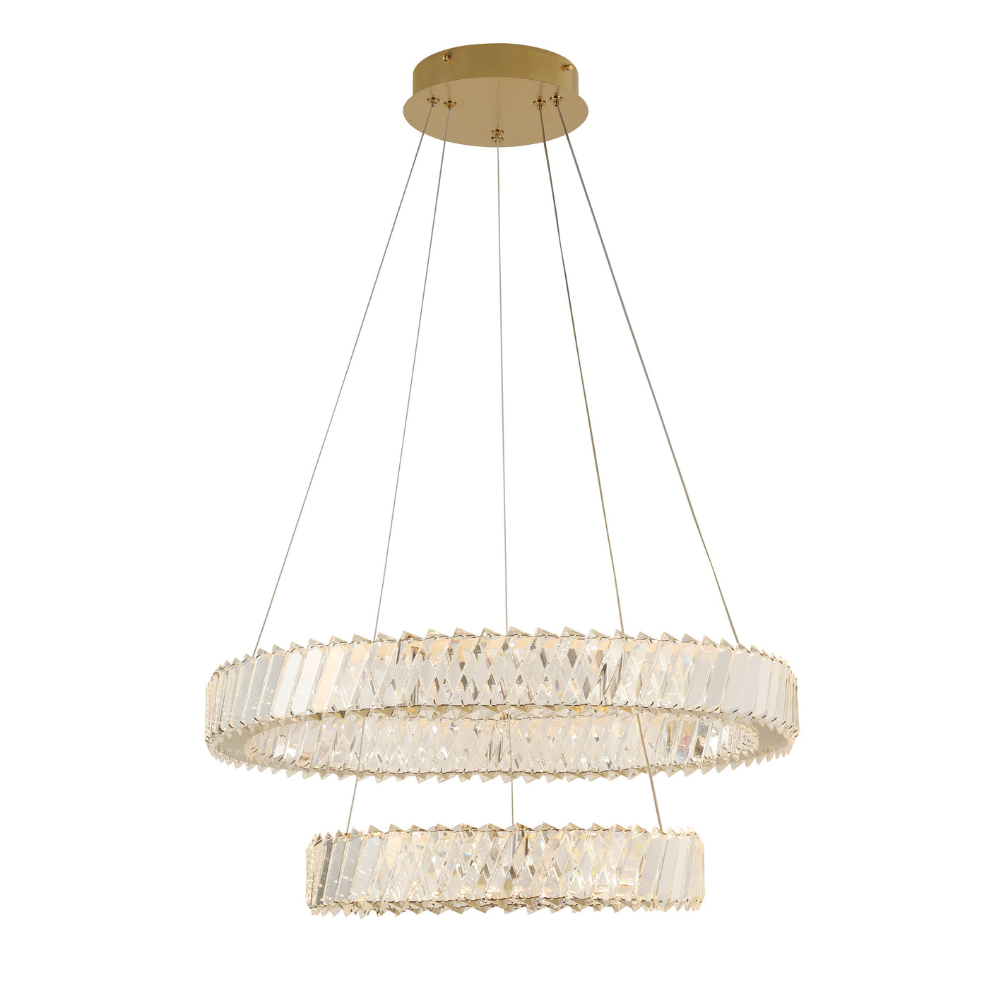 Golden Ratio 24 in Two Tier LED Crystal Pendant