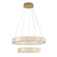Golden Ratio 24 in Two Tier LED Crystal Pendant