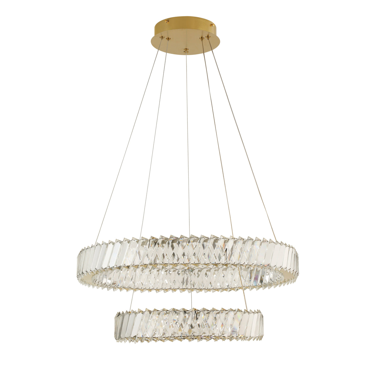 Golden Ratio 24 in Two Tier LED Crystal Pendant