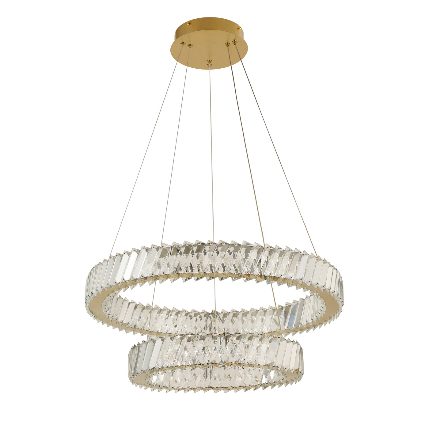 Golden Ratio 24 in Two Tier LED Crystal Pendant
