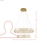 Golden Ratio 24 in Two Tier LED Crystal Pendant