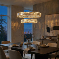 Golden Ratio 24 in Two Tier LED Crystal Pendant