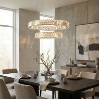 Golden Ratio 24 in Two Tier LED Crystal Pendant