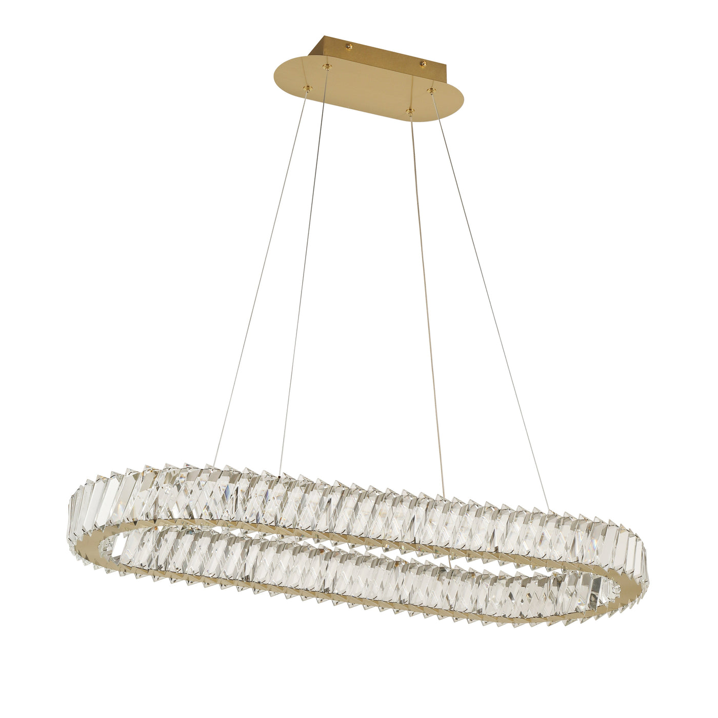 Golden Ratio 33 in Oval LED Crustal Pendant