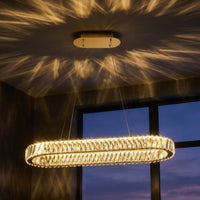 Golden Ratio 33 in Oval LED Crustal Pendant