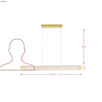 Golden Ratio 37 in LED Crystal Linear Pendant