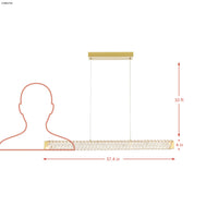 Golden Ratio 37 in LED Crystal Linear Pendant