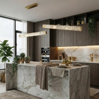 Golden Ratio 37 in LED Crystal Linear Pendant