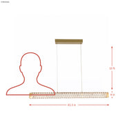 Golden Ratio 43 in LED Crystal Linear Pendant