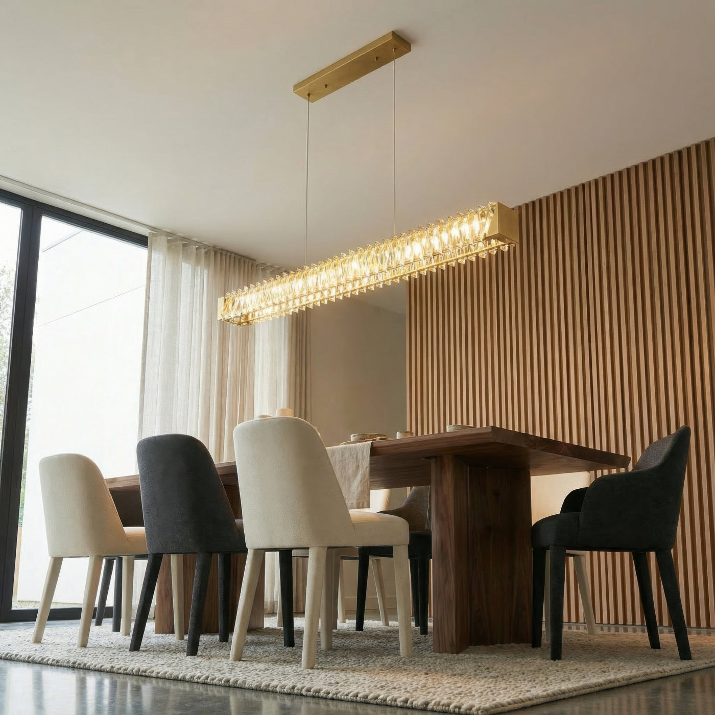 Golden Ratio 43 in LED Crystal Linear Pendant