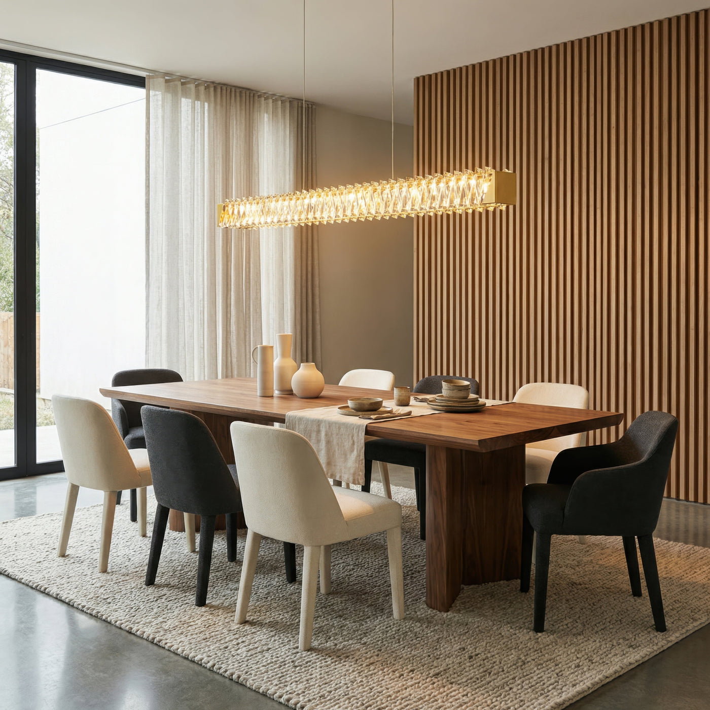 Golden Ratio 43 in LED Crystal Linear Pendant