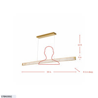 Golden Ratio 59 in LED Crystal Linear Pendant