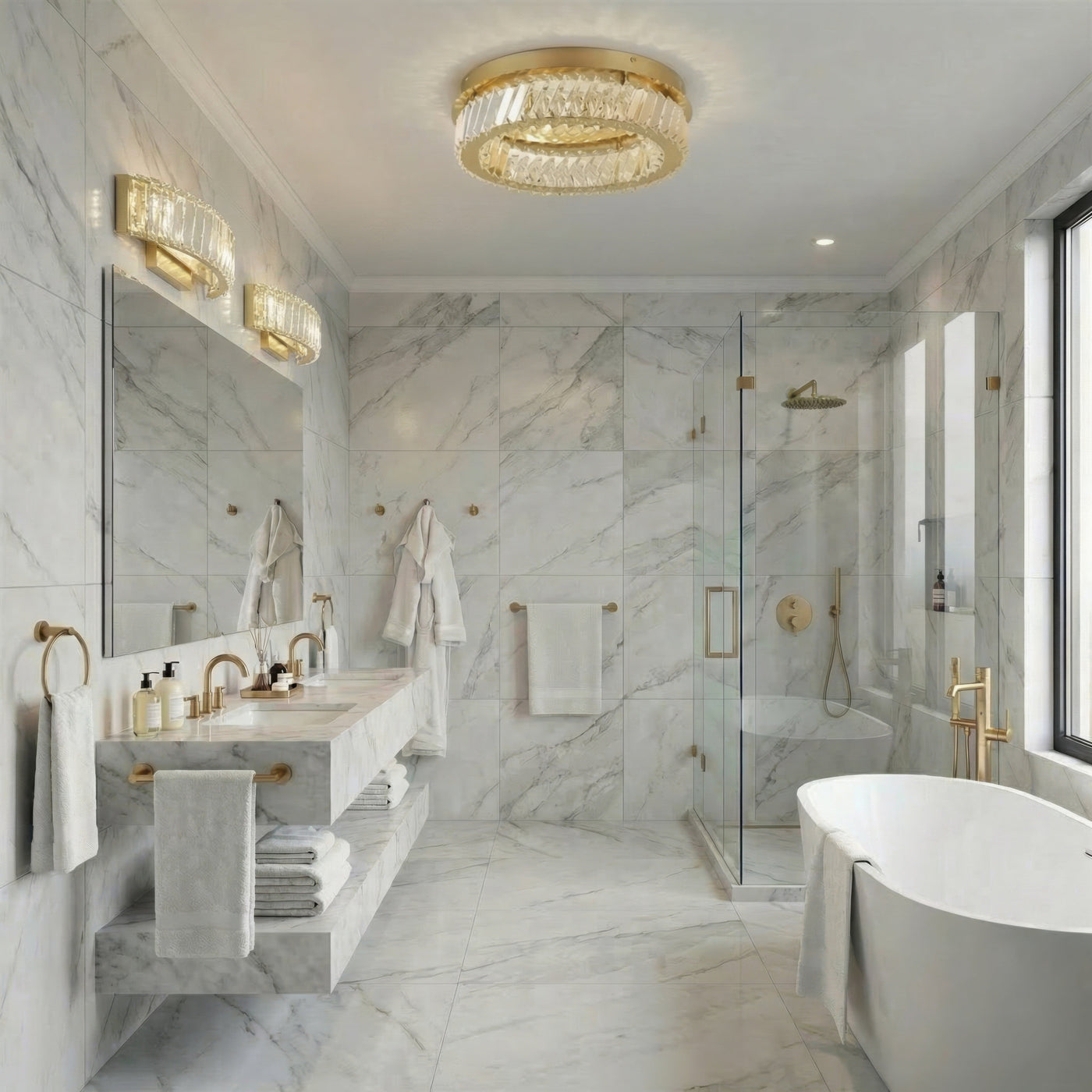 Golden Ratio 14 in LED Crystal Vanity Light