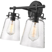 15.9'' Amberose Matte Black 2 Light Bath Vanity