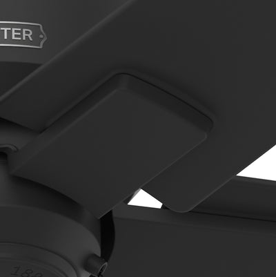 44 inch Terrace Cove Matte Black Low Profile Damp Rated Ceiling Fan and Pull Chain