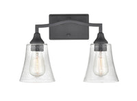 15.75'' Caily Matte Black 2 Light Bath Vanity