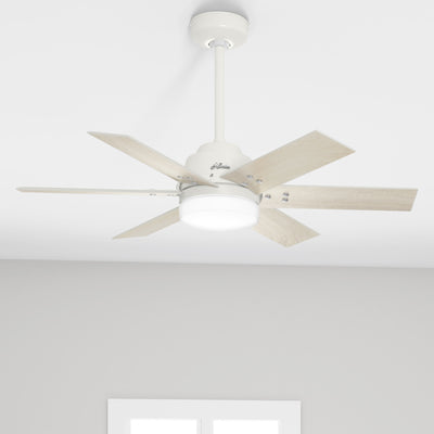 44 inch Pacer Fresh White Ceiling Fan with LED Light Kit and Handheld Remote
