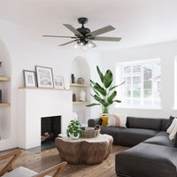 52 inch Fonthill ENERGY STAR® HunterExpress Matte Black Ceiling Fan with LED Light Kit and Handheld Remote