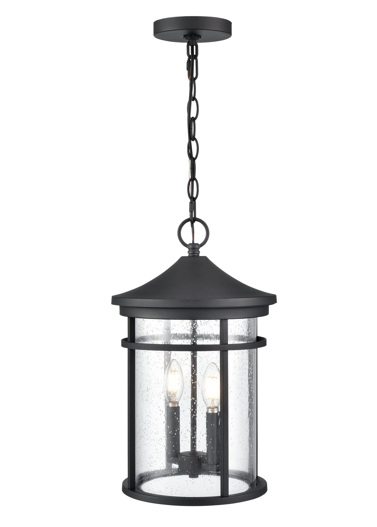 17.5'' Namath Textured Black 2 Light Hanging Lantern