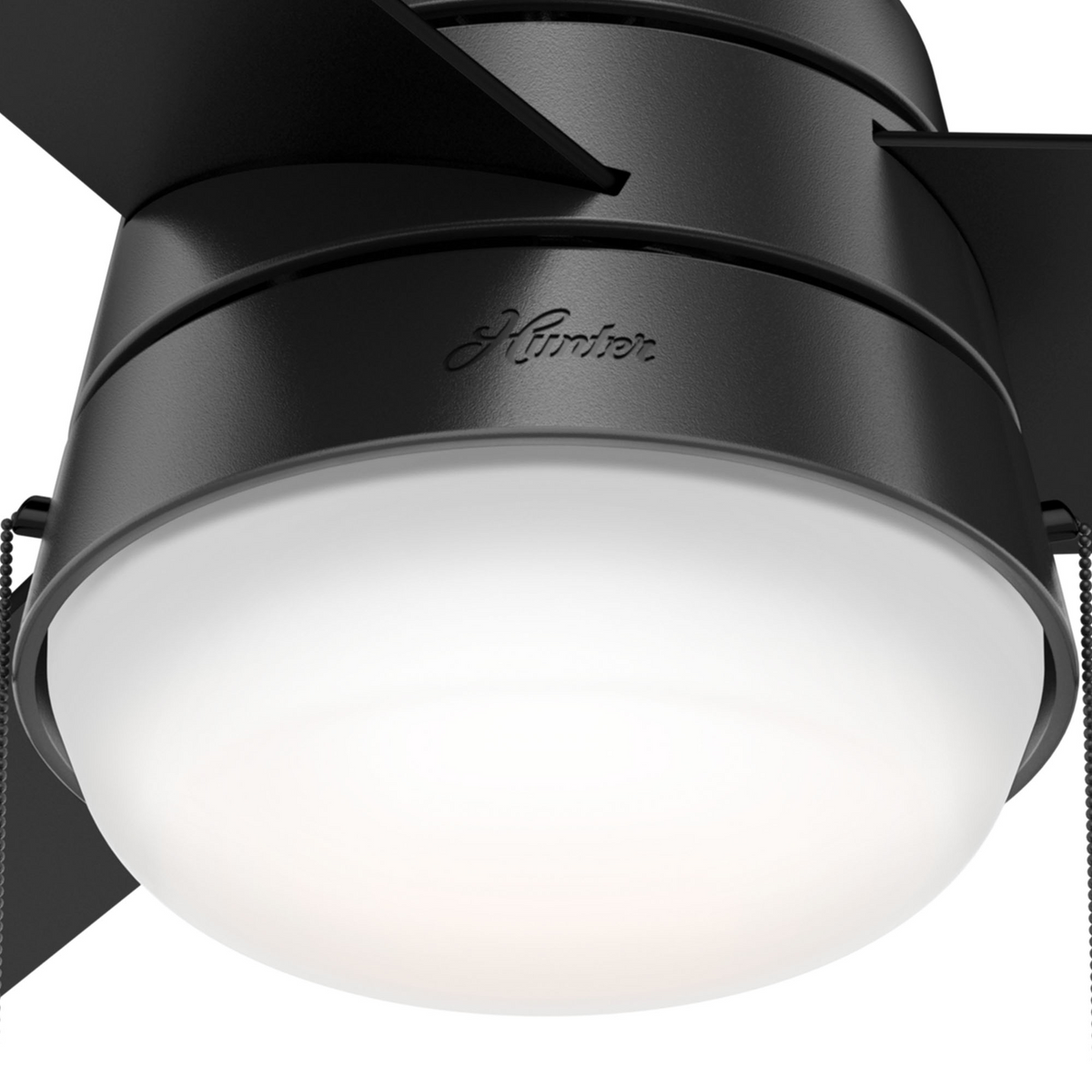 36 inch Aker Matte Black Ceiling Fan with LED Light Kit and Pull Chain