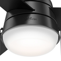 36 inch Aker Matte Black Ceiling Fan with LED Light Kit and Pull Chain