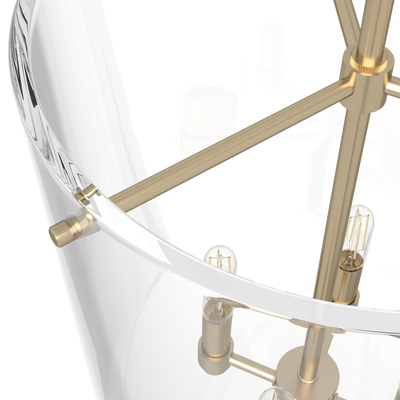 Sacha 14-inch 4-light Alturas Gold Lantern Pendant with Clear Glass